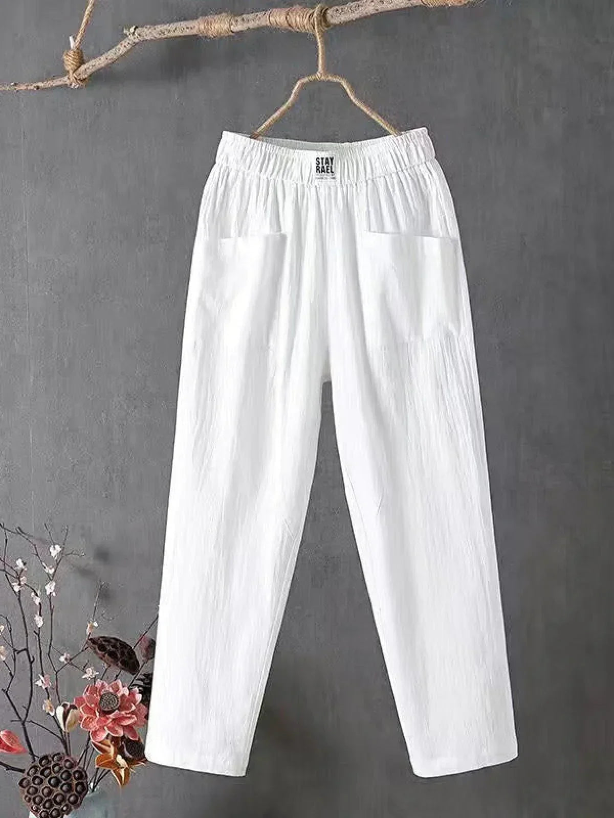 Comfortable Women's Full Length Elastic Waist Pants - EasyApparels
