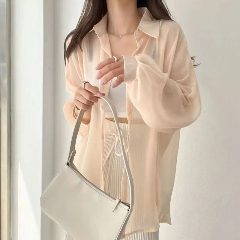 Lightweight Women's Chiffon Open Front Cardigan