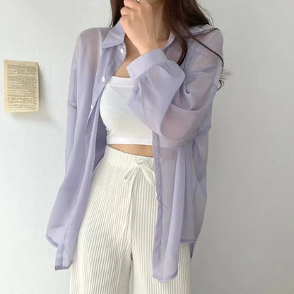 Lightweight Women's Chiffon Open Front Cardigan