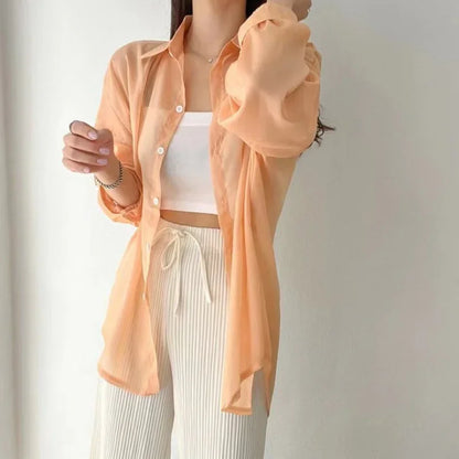 Lightweight Women's Chiffon Open Front Cardigan