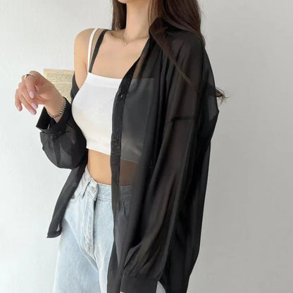 Lightweight Women's Chiffon Open Front Cardigan