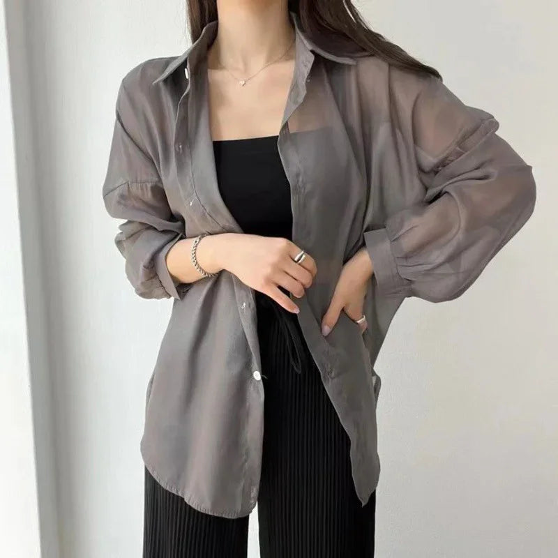 Lightweight Women's Chiffon Open Front Cardigan