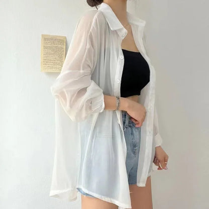 Lightweight Women's Chiffon Open Front Cardigan