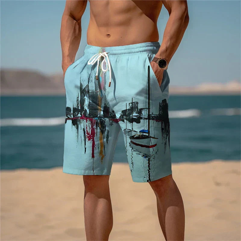 Men's Summer Shorts Comfortable Cotton Beach Wear - Pexav