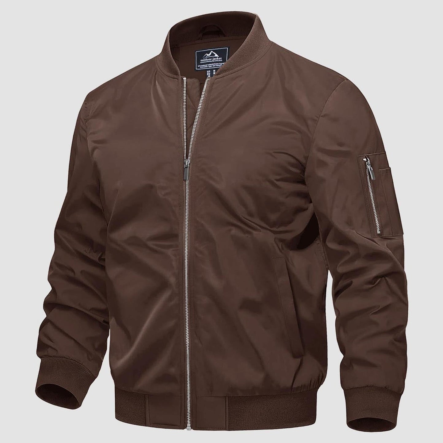 Warm Waterproof Mens Bomber Jacket with Pockets