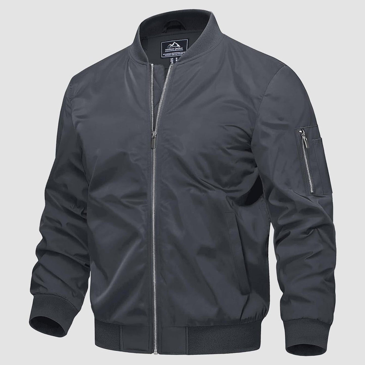 Warm Waterproof Mens Bomber Jacket with Pockets