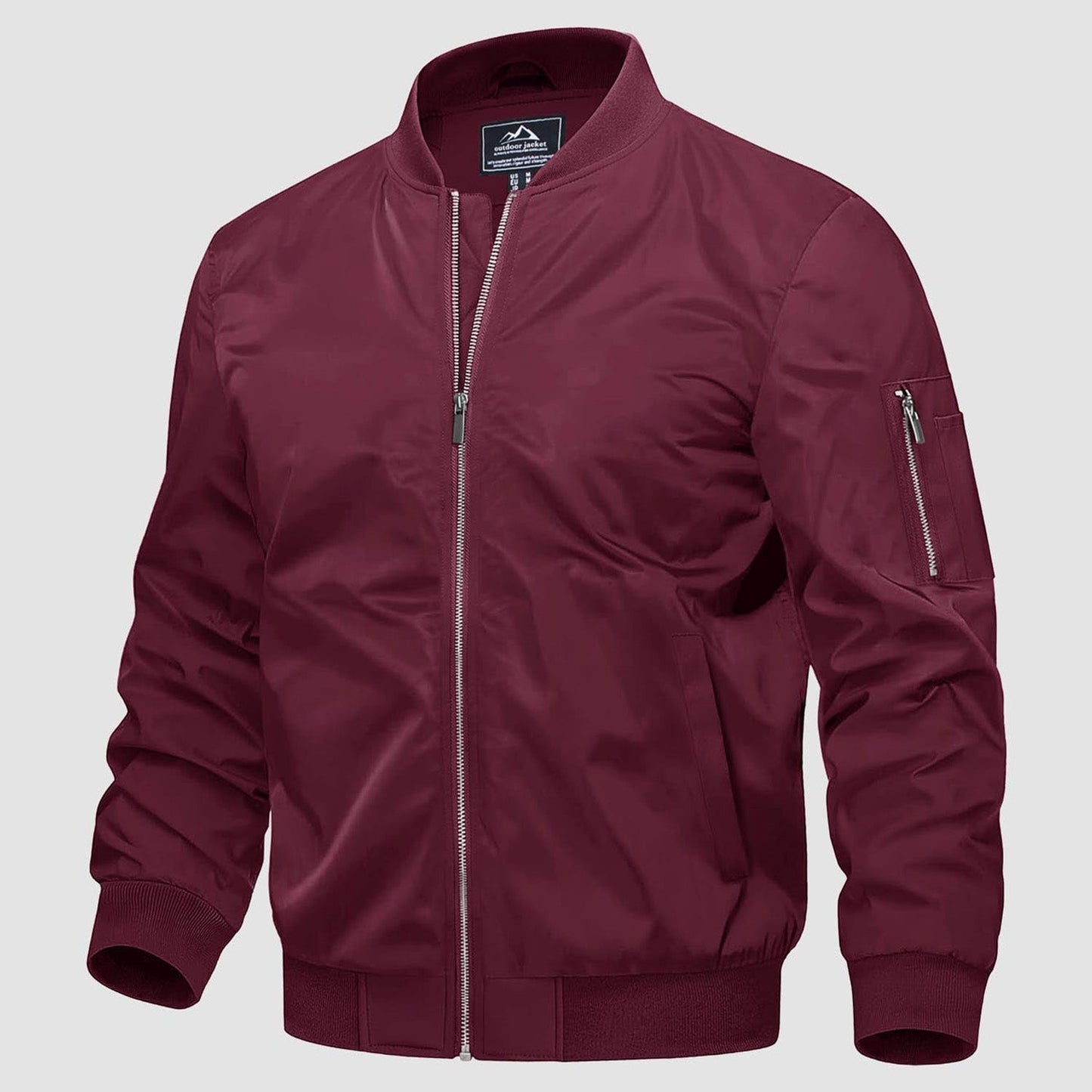 Warm Waterproof Mens Bomber Jacket with Pockets