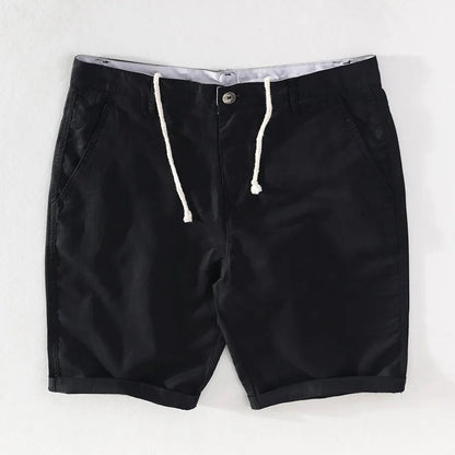 Men's linen-cotton summer shorts with button closure - Sandro-Black-S-Nora Luxe