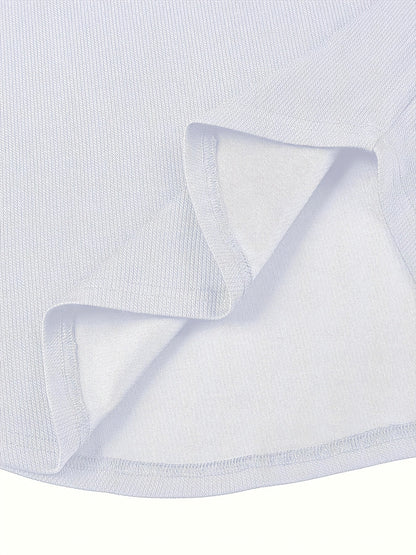 Men's T-shirt with Deep V-neck and Texture – Rafael-White-S-State of Style
