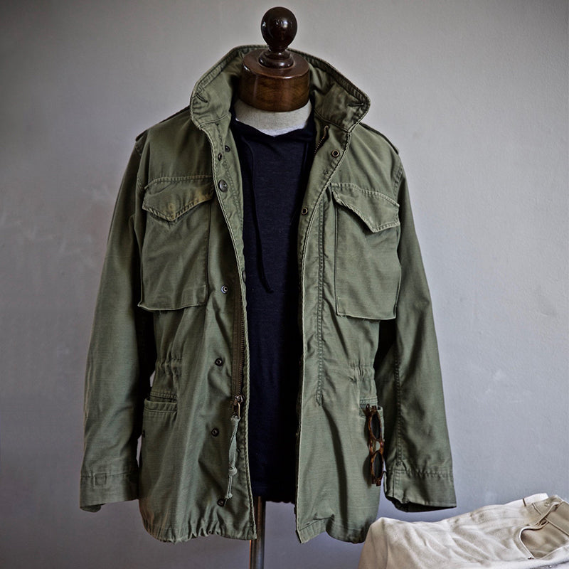 Classic Army Jacket with Hidden Hood for Men