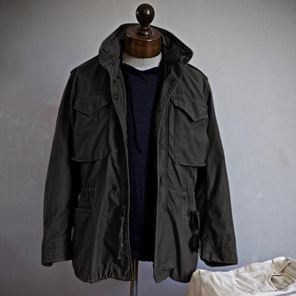 Classic Army Jacket with Hidden Hood for Men