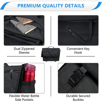 Durable Waterproof Laptop Messenger Bag with Adjustable Strap