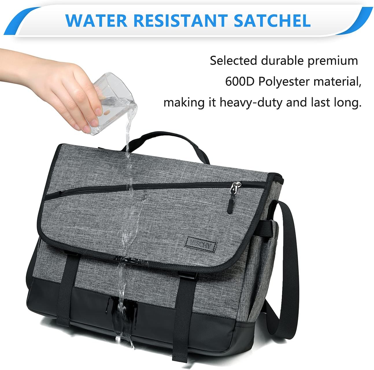 Durable Waterproof Laptop Messenger Bag with Adjustable Strap