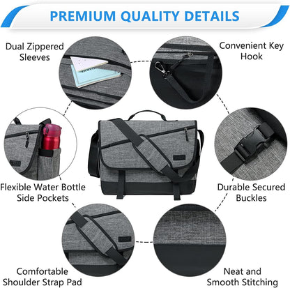 Durable Waterproof Laptop Messenger Bag with Adjustable Strap