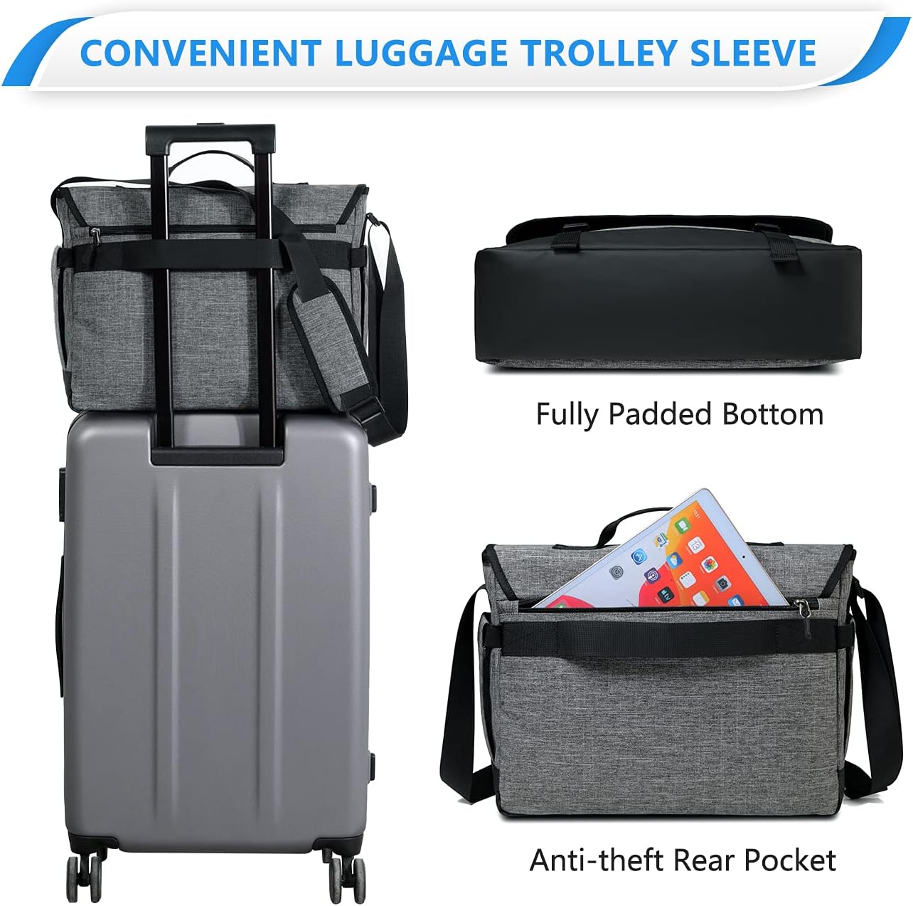 Durable Waterproof Laptop Messenger Bag with Adjustable Strap