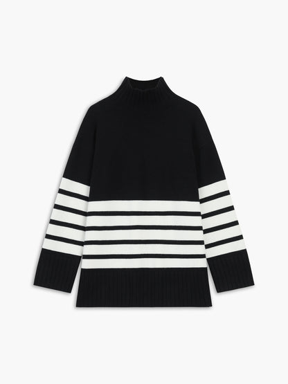 French Chic Striped Crew Neck Sweater