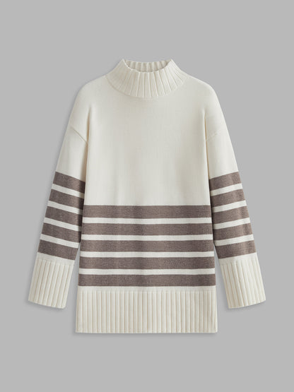 French Chic Striped Crew Neck Sweater