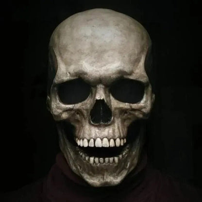 Spooky Skull Mask with Moving Jaw for Halloween Cosplay