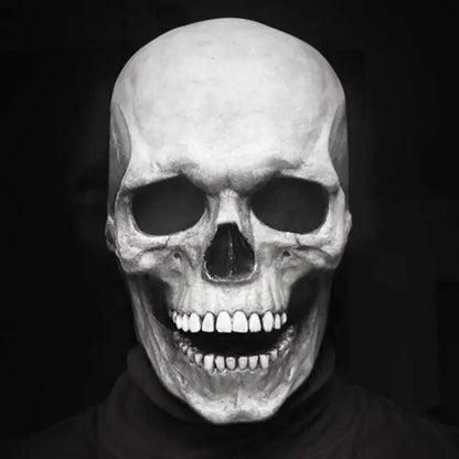 Spooky Skull Mask with Moving Jaw for Halloween Cosplay