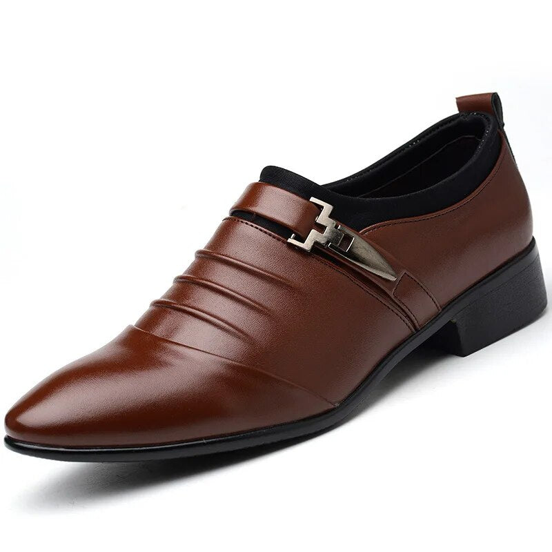 Classic Black Leather Monk Strap Shoes