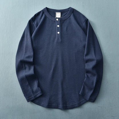 Image of Nathan | Men's Long Sleeve Henley T-Shirt