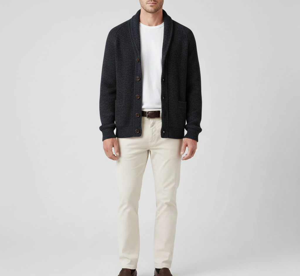 Warm Men's Wool Cardigan