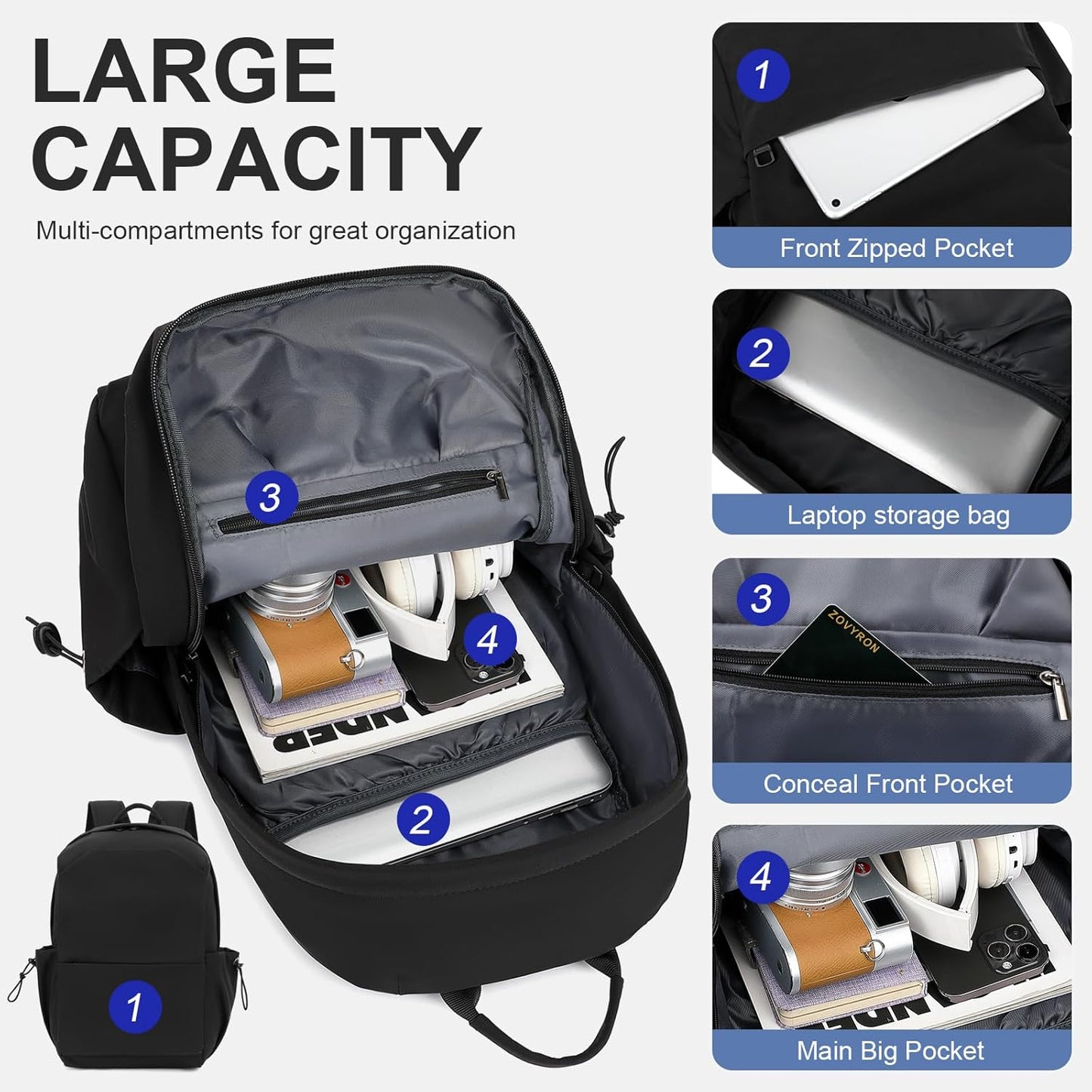 Durable Waterproof Laptop & Travel Bag with Multiple Pockets