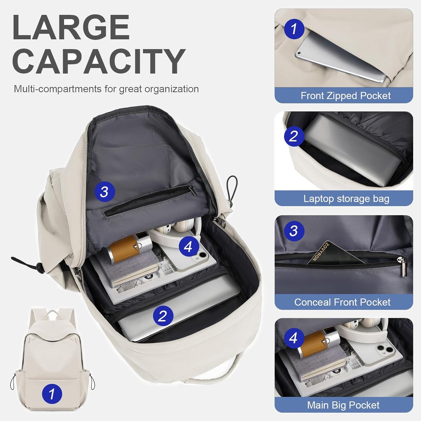Durable Waterproof Laptop & Travel Bag with Multiple Pockets