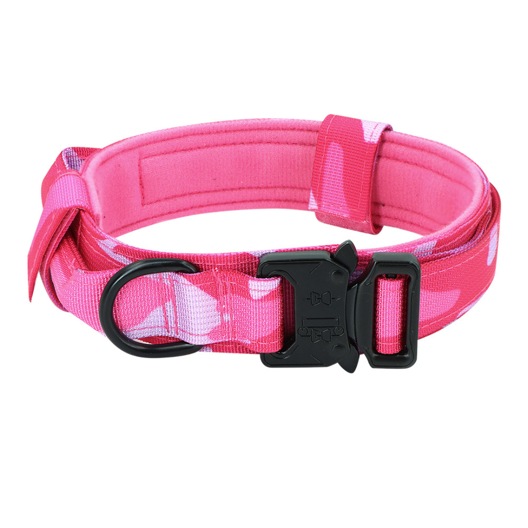 Durable K9 Dog Collar with ID Panel and Handle