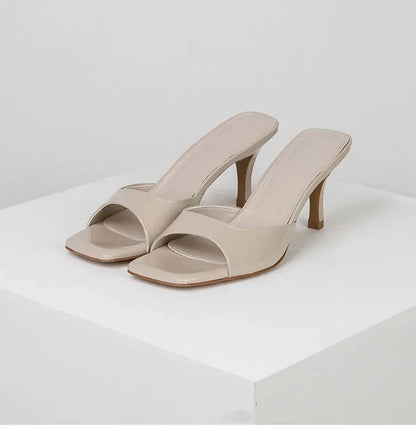 Open back mules for women – Mirella-Beige-5.5-Nora Luxe