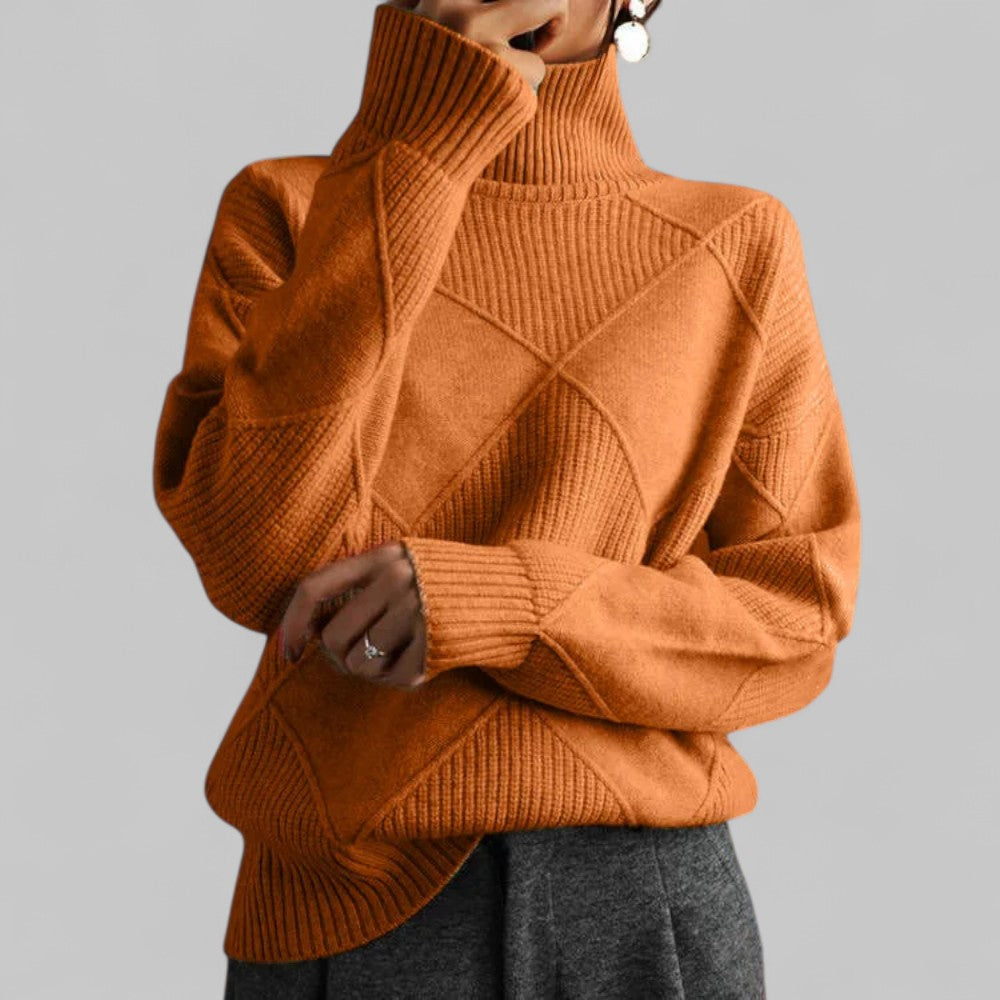 Ladies' Colorful Winter Knit Turtleneck Sweater