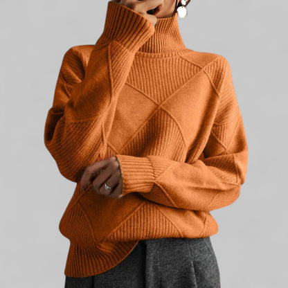 Ladies' Colorful Winter Knit Turtleneck Sweater