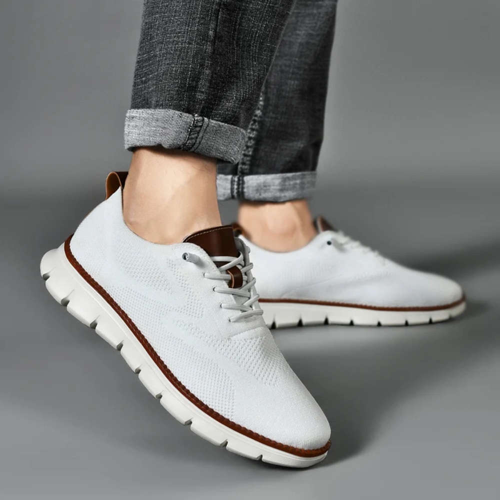 Orthopaedic Knitted Men's Sneakers – Bram-7-White-The Livary