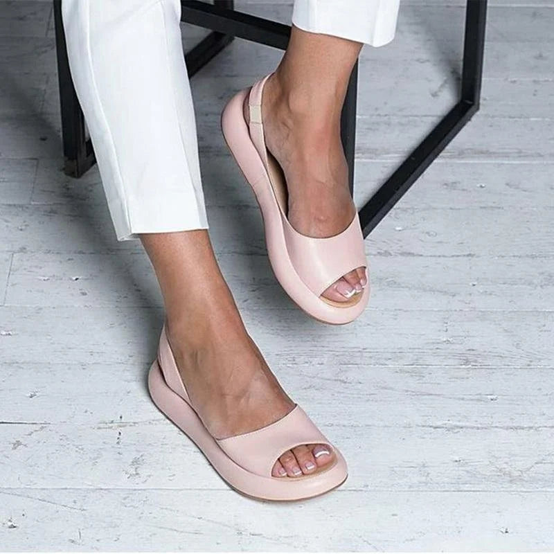 Supportive Women's Low Heel Comfort Sandals - Pexav