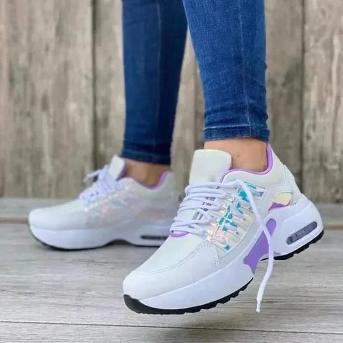 Orthopaedic Ladies' Sneakers - Livia-White Purple-4.5-The Livary