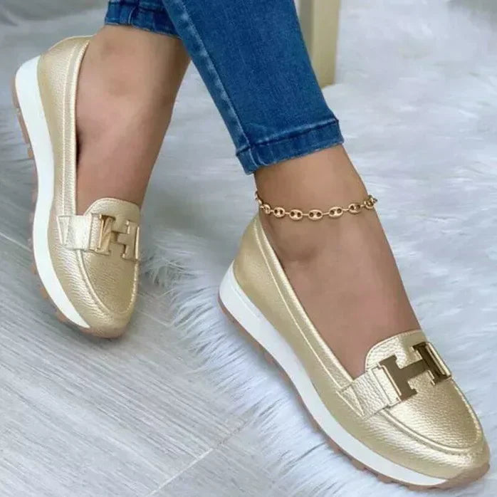 Orthopaedic Trendy Women's Shoes - Mirella-Light Gold-35-The Livary