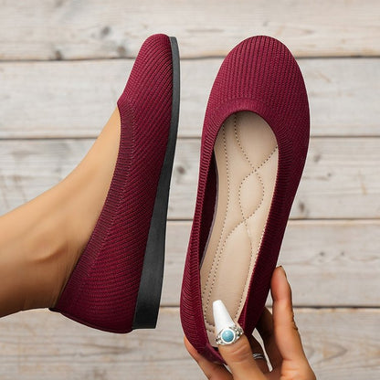 Orthopedic ladies' ballerinas with comfort sole & classic design – Mia-Red-4-Nora Luxe