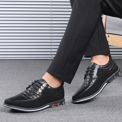 Comfortable Leather Mens Walking Shoes - Pexav