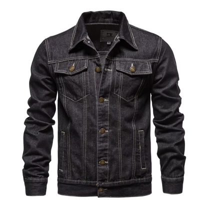 Fitted Dark Blue Jean Jacket - EasyApparels