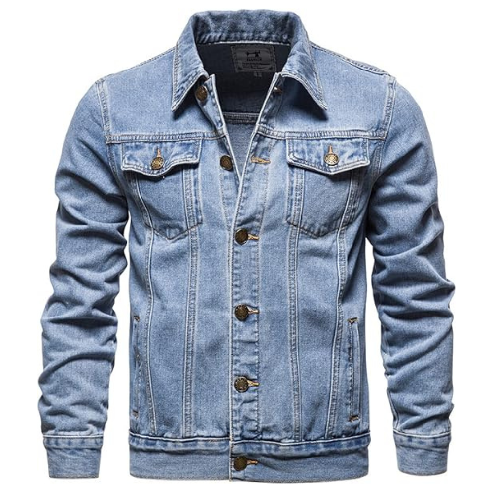 Fitted Dark Blue Jean Jacket