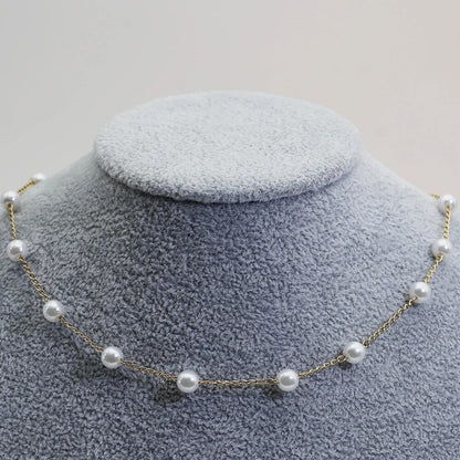 Luxurious Pearl Gold Chain Necklace