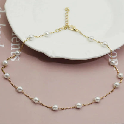 Luxurious Pearl Gold Chain Necklace