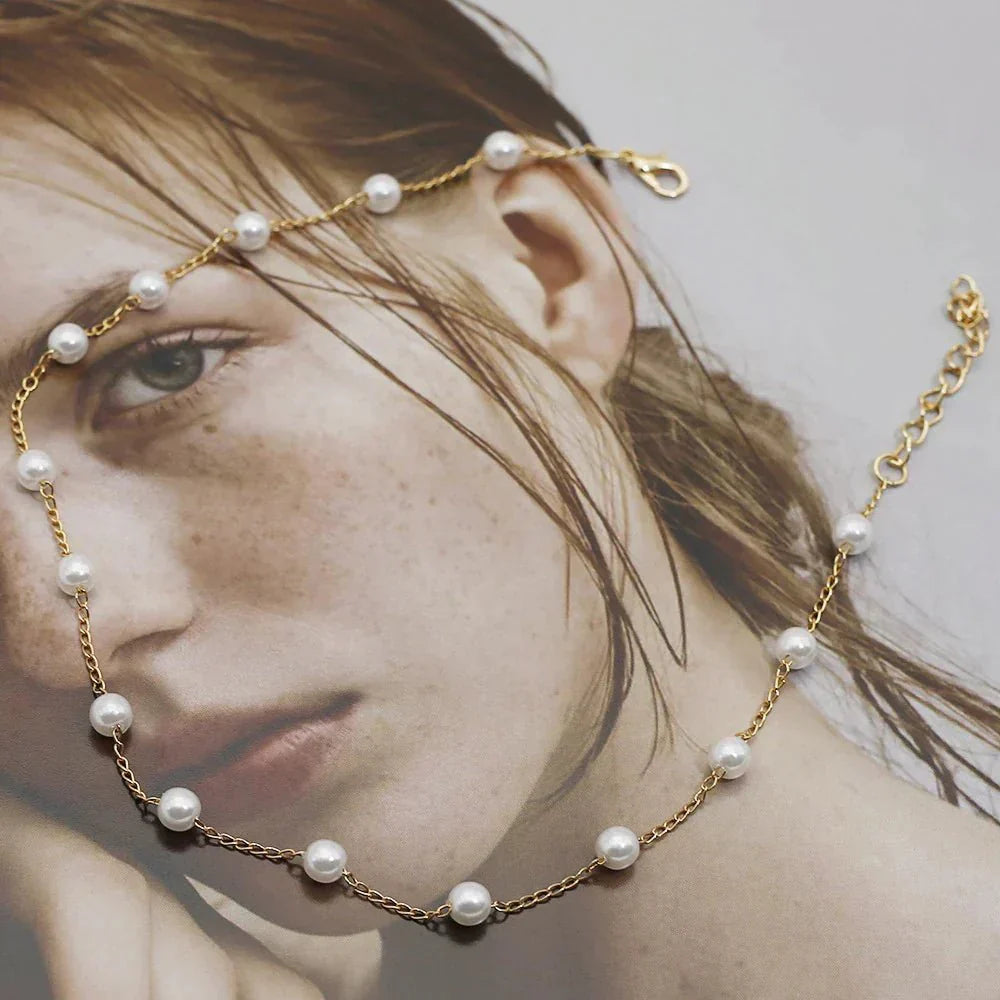Luxurious Pearl Gold Chain Necklace