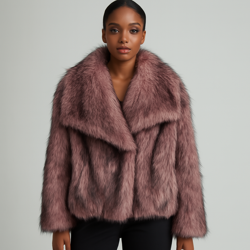 Luxurious Faux Fur Winter Coat, Soft Long Sleeve Jacket - EasyApparels