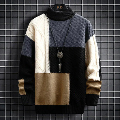 Cozy Men's Crew Neck Cable Sweater