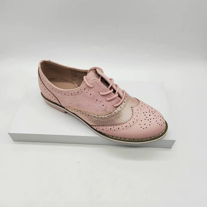 Classic Perforated Leather Lace Ups - EasyApparels