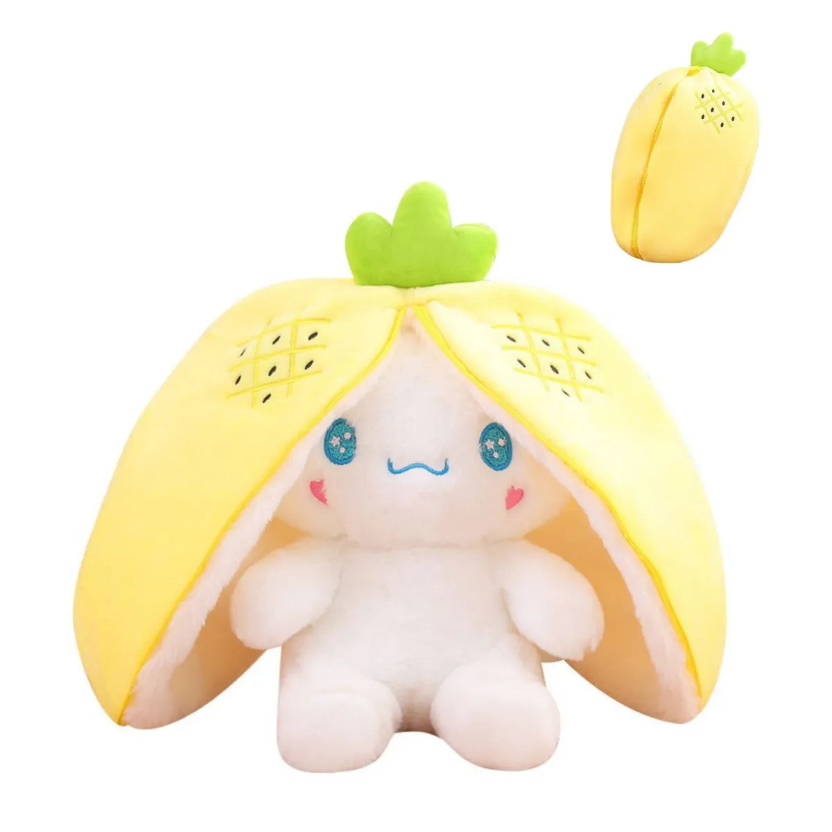 Plush Toy that Transforms into Fruit Cuddle - BerryBunny-Cinnamon Dog - Pineapple-7.9 inches 0.2kg-Nora Luxe