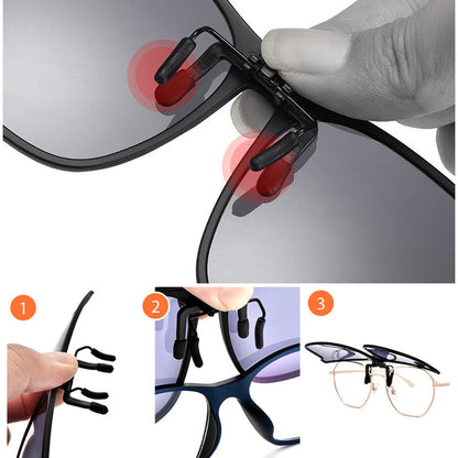 Polarising sunglasses clip for glasses wearers – buy 1, get 1 free – Felix-Blue-Nora Luxe