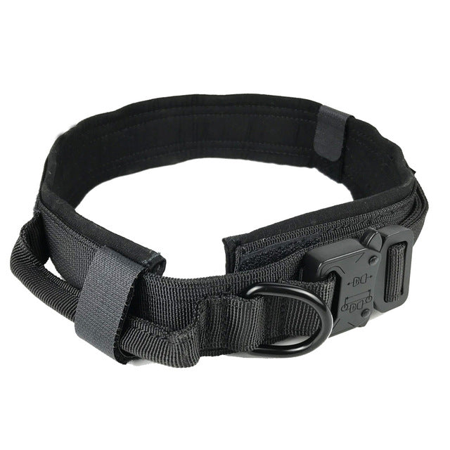 Durable K9 Dog Collar with ID Panel and Handle - Luxicro