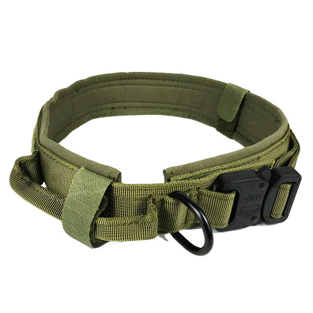 Durable K9 Dog Collar with ID Panel and Handle